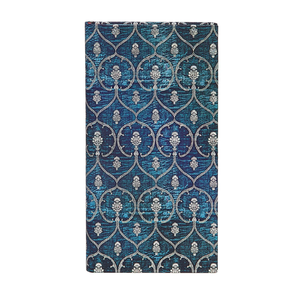 Carnet à couverture rigide Velours Bleu : Slim : Ligné - 176 p.