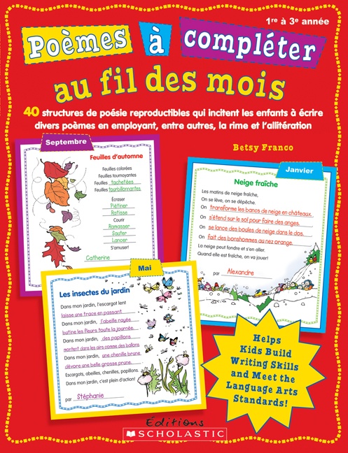 Poèmes à compléter au fil des mois