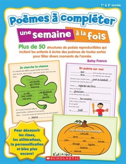 Poèmes à compléter, une semaine à la fois