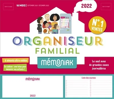 Organiseur familial 2022 : 16 mois, de septembre 2021 à décembre 2022