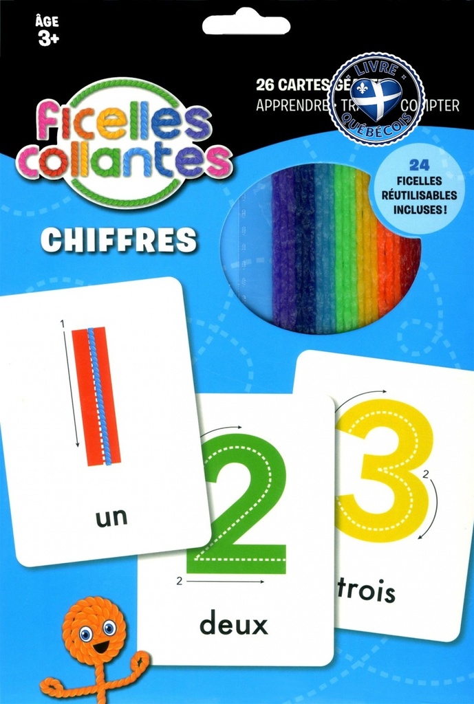 Ficelles collantes. Chiffres : 26 cartes géantes.